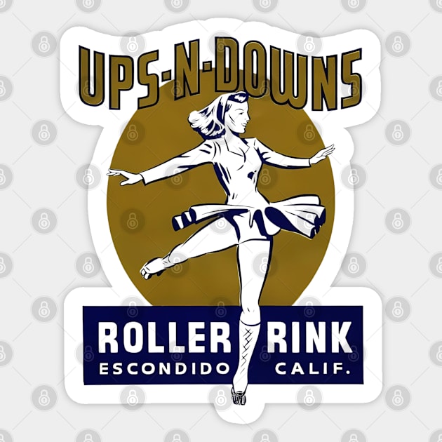 Vintage Roller Skating Escondido California Sticker by Timeless Chaos